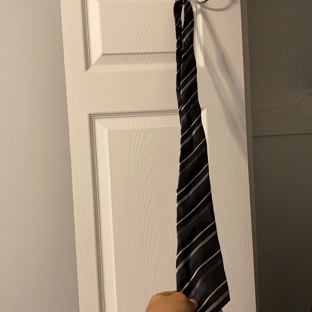 Black/white/gray striped tie
